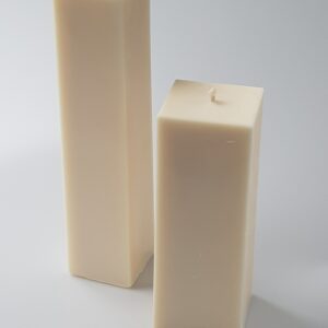 Square Tall Rapeseed Wax Pillar Candle